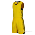 Dernier maillot de basket-ball uniforme de conception couleur jaune